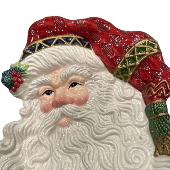 Fitz and Floyd Santa Claus Holiday Plate - Red and White - Picture 5 of 10